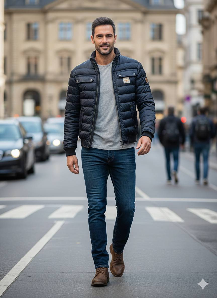 Matthew | Maßgeschneiderte wattierte Herrenjacke für den urbanen Lifestyle