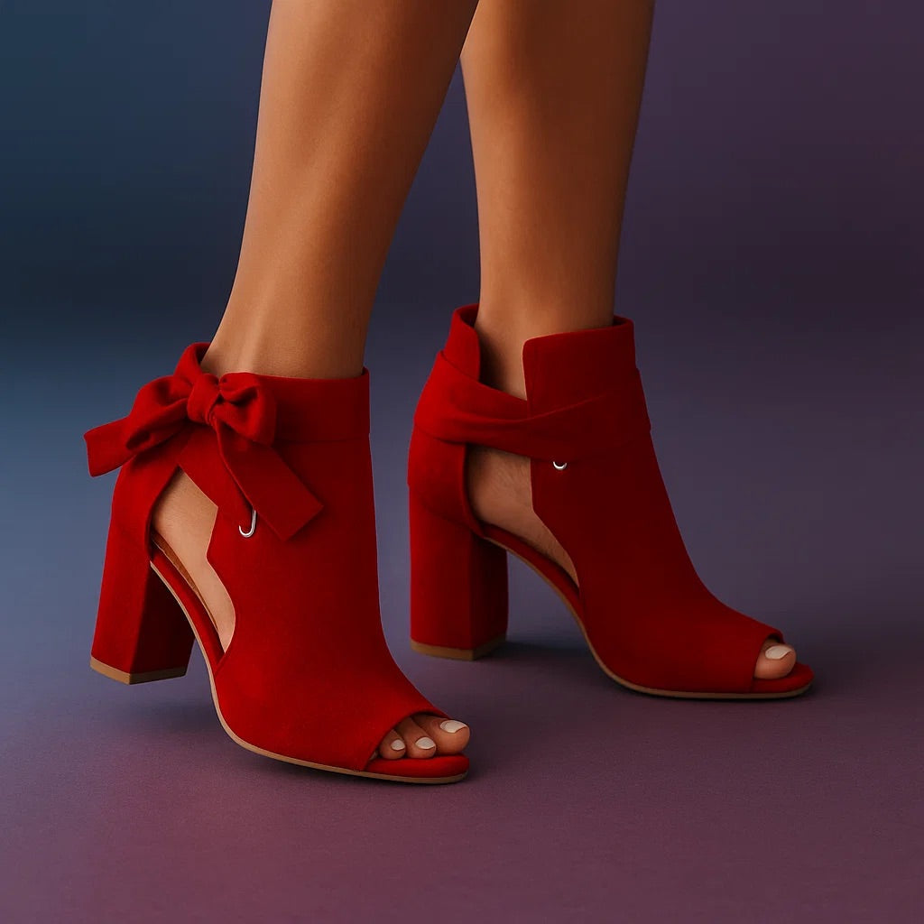 Livia | Elegante Peep-Toe Sandalette mit Blockabsatz