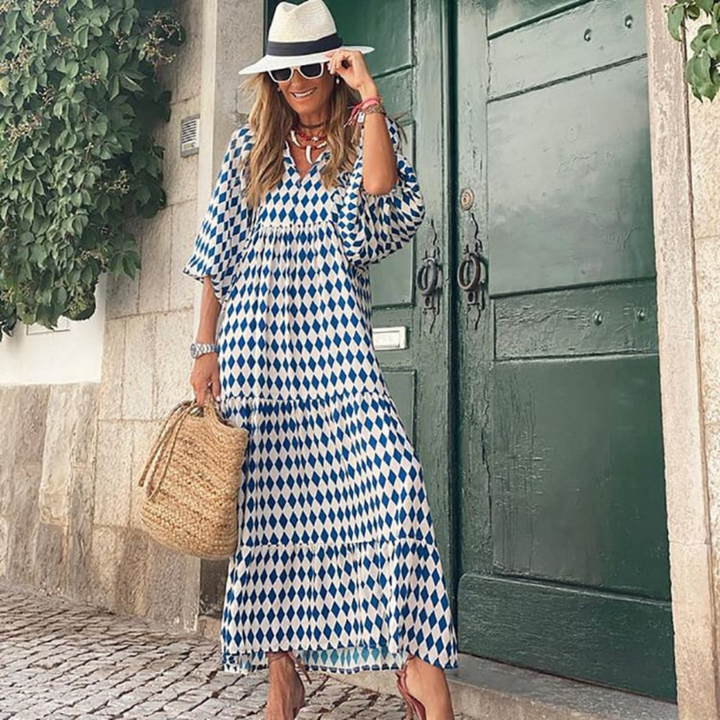 Freya | Bohemian Printed Flowy Maxi Dress