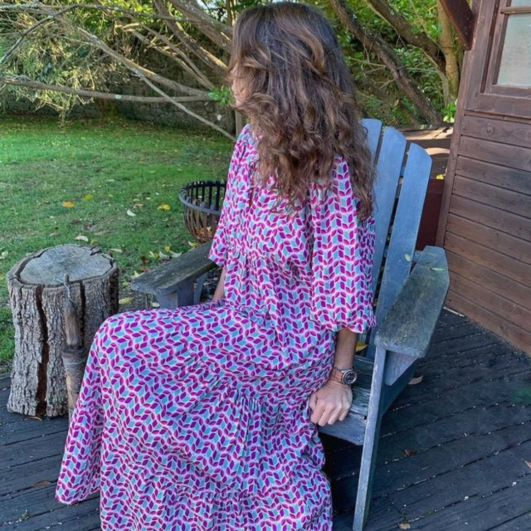 Freya | Bohemian Printed Flowy Maxi Dress
