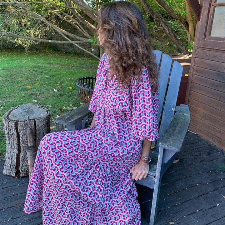 Freya | Bohemian Printed Flowy Maxi Dress