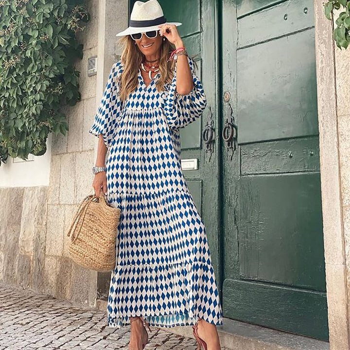 Freya | Bohemian Printed Flowy Maxi Dress