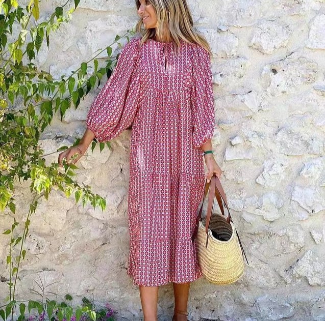 Freya | Bohemian Printed Flowy Maxi Dress
