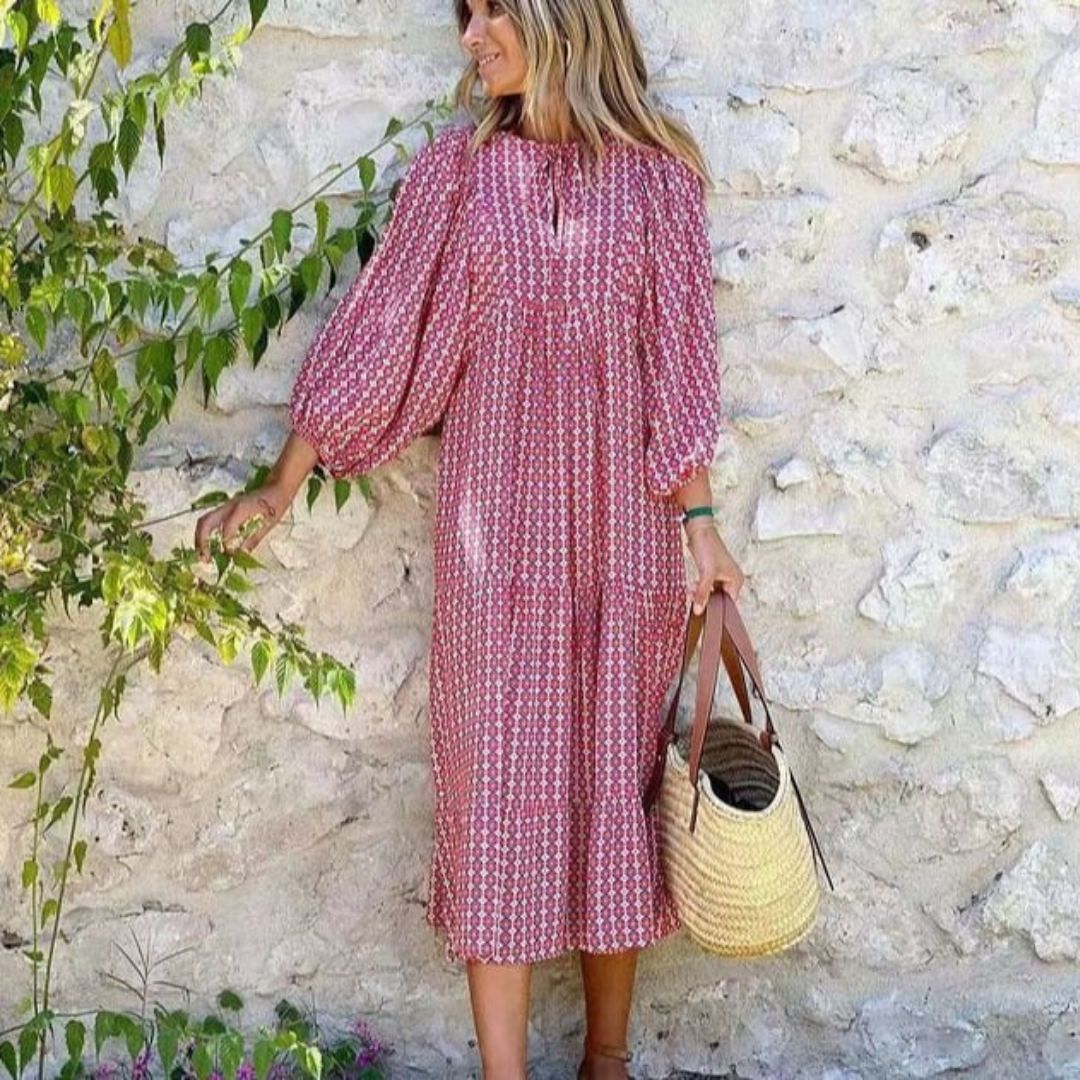 Freya | Bohemian Printed Flowy Maxi Dress