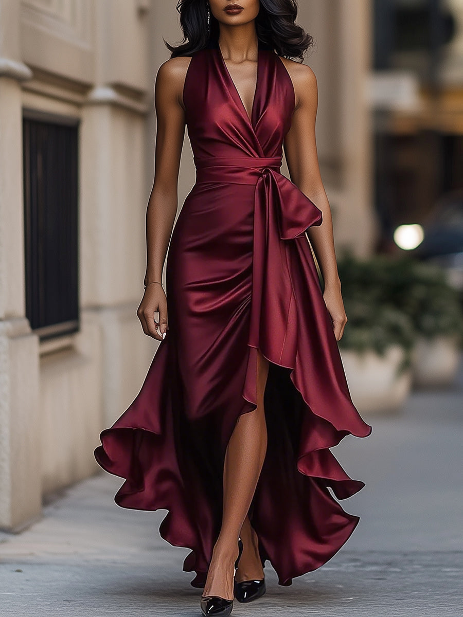 Amelya | Elegant High Slit Maxi Dress for Women