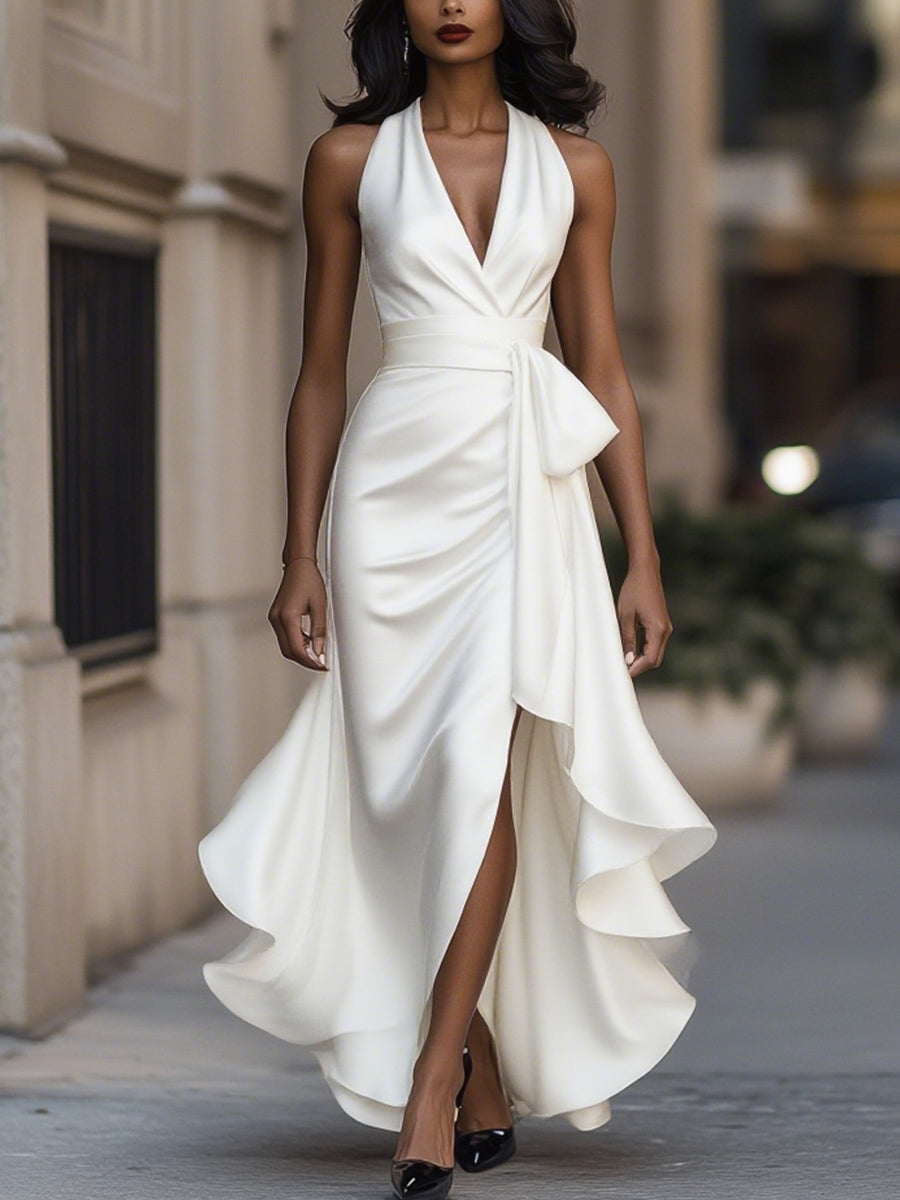 Amelya | Elegant High Slit Maxi Dress for Women