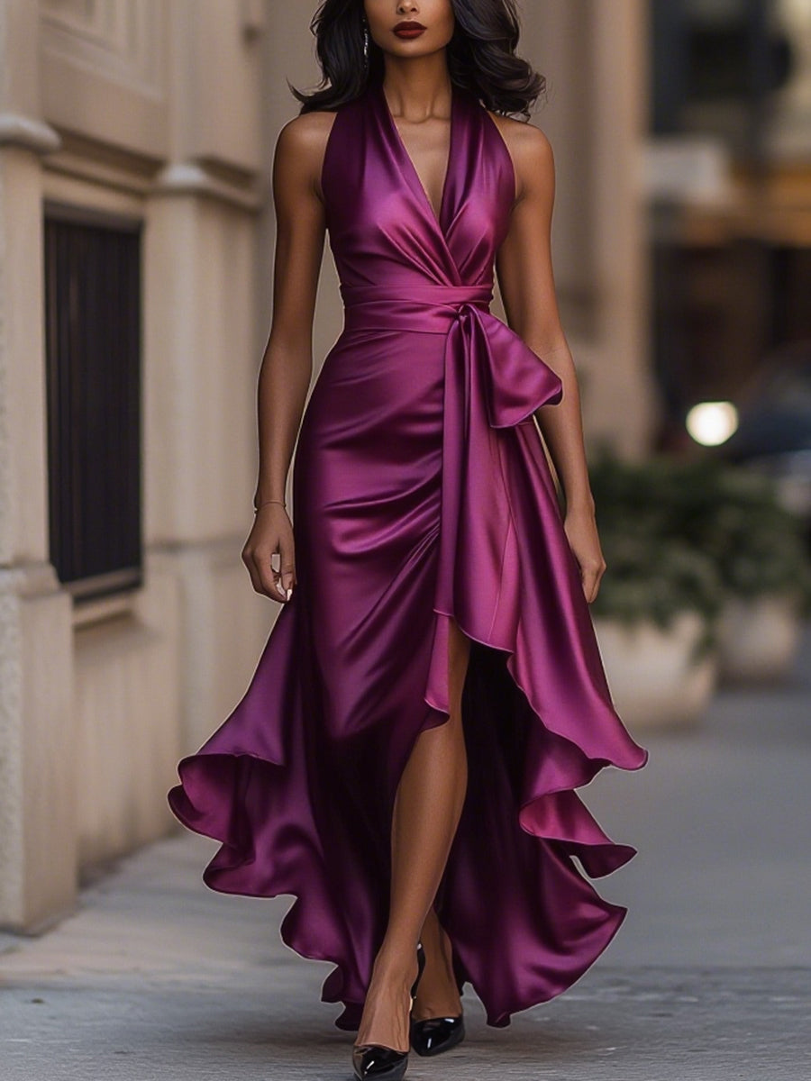 Amelya | Elegant High Slit Maxi Dress for Women