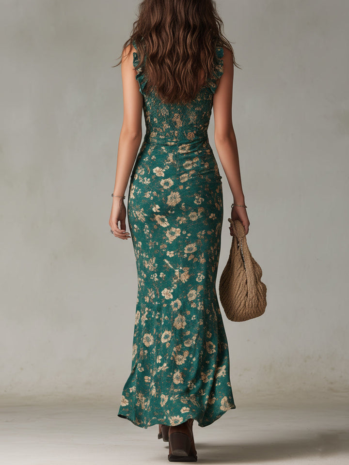 Bonnie | Floral Maxi Dress with Ruffled Sleeves