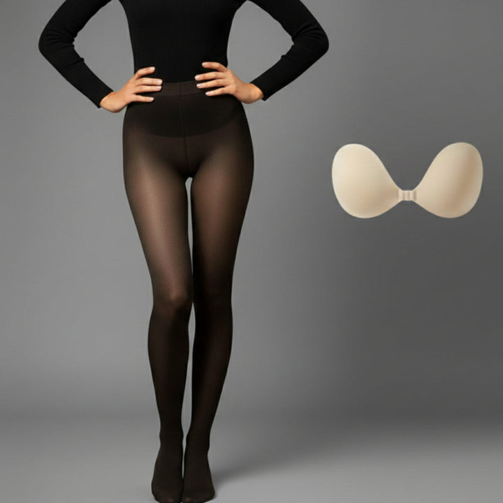 Women’s Illusion Shaping Leggings &amp; Sticky Push-Up Moon Bra
