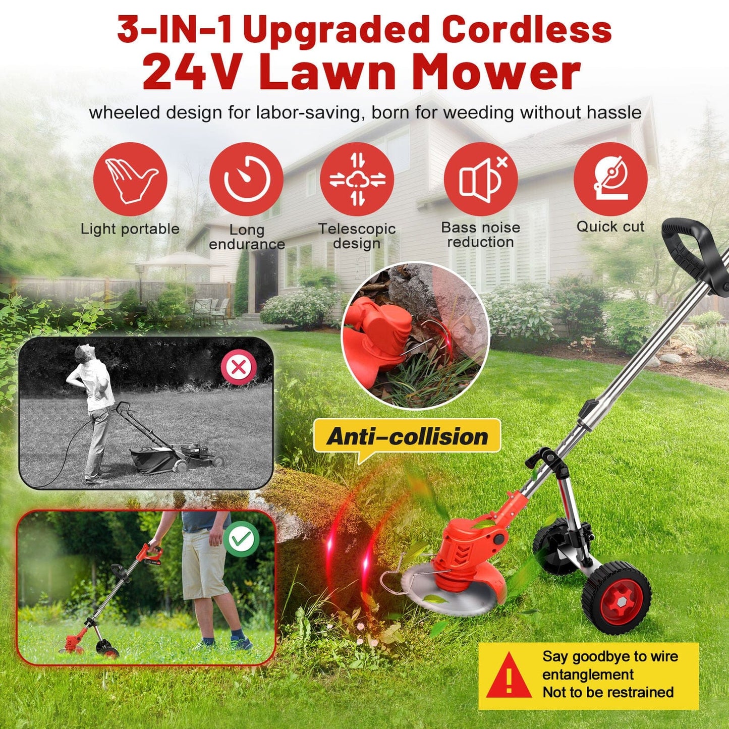 Battery Powered Weed Eater - #2025 New Weed Eater [2 Battery Pack Free]